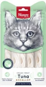 Wanpy Cat Лакомство для кошек «нежное пюре» из тунца и лосося 70 г