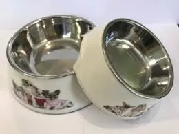 Миска белая Щенки металл М