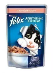Felix Nature Природа вкуса для кошек лосось в желе 75гр