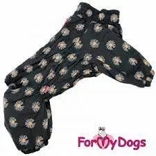 ForMyDog Комбинезон Ромашки черный  для девочек