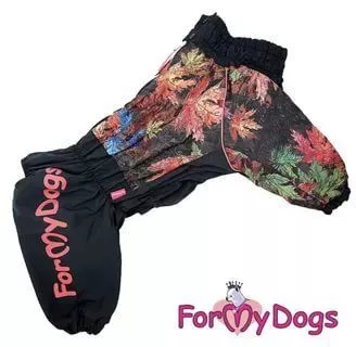 ForMyDog Комбинезон Листья черный для мальчиков