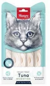 Wanpy Cat Лакомство для кошек «нежное пюре» из тунца и трески 70 г
