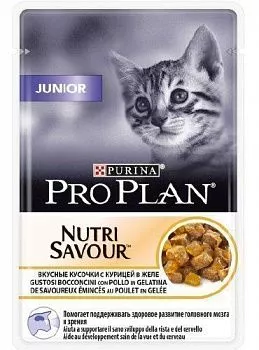 Pro Plan Junior пауч для котят с курицей в желе 85гр