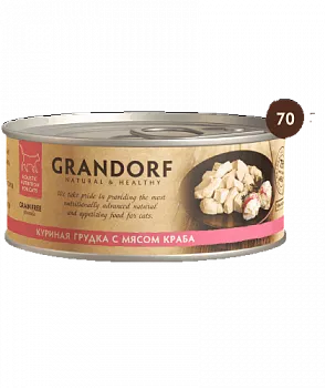 Grandorf консервы для кошек куриная грудка с мясом краба 70гр.