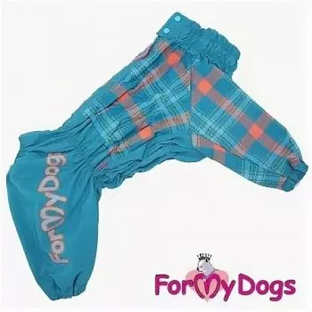ForMyDog Дождевик голубой Клетка для мальчиков