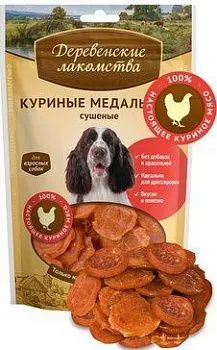 Деревенские лакомства для собак Медальоны куриные 90 гр