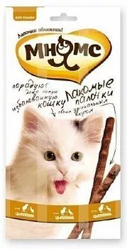 Мнямс лакомые палочки для кошек с цыпленком и уткой 3х5гр
