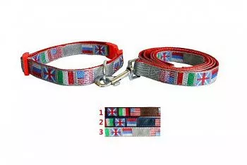 Collar&Lead Ошейник с поводком для собак нейлон 25мм*122см+51см