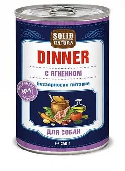 Solid Natura Dinner консервы для собак со вкусом ягненка 340 гр