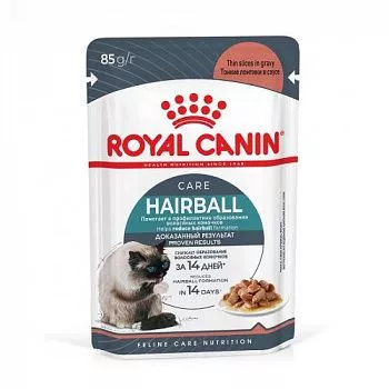 Royal Canin паучи для кошек Хэйрболл кэа в соусе 85гр