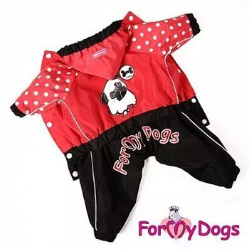 ForMyDog Дождевик черно красный для девочек