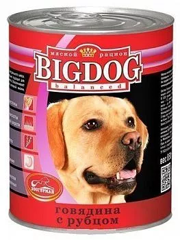 BIG DOG консервы для собак  говядина с рубцом 850гр