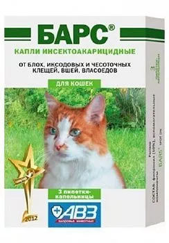 Барс  капли инсек для кошек 1 пипетка