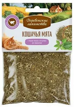 Деревенские лакомства Кошачья мята  Тимьян+ пустырник 15гр