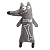 Triol Игрушка для собак мягкая "Волк серый", 150мм/190мм