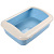 Туалет для кошек прямоугольный с бортом,голубой 490*380*160мм