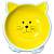 Mr.Kranch Миска керамическая для кошек Мордочка кошки на ножках желтая100мл 