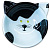 Mr.Kranch Миска керамическая для кошек  Мордочка кошки 120 мл, черно - белая
